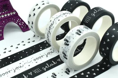 65g branco preto que mascara a fita de Washi para o embelezamento