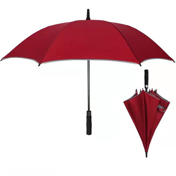 Industry Manual Control Reflective Advertising Golf Umbrella with Fiberglass Ribs