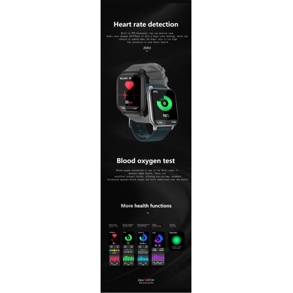 perseguidor impermeable Qianrun de la aptitud de la pantalla táctil 1.7Inch IP68 Smartwatch