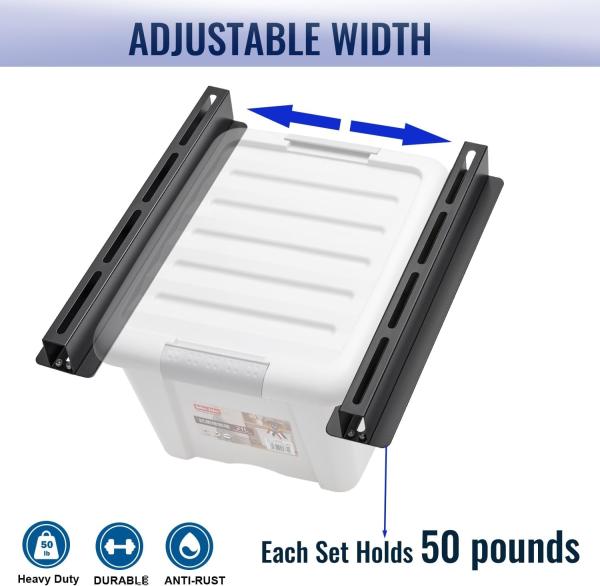26 Garage Storage Tote Slide Overhead Ceiling Mount Storage Bins Rack Solution