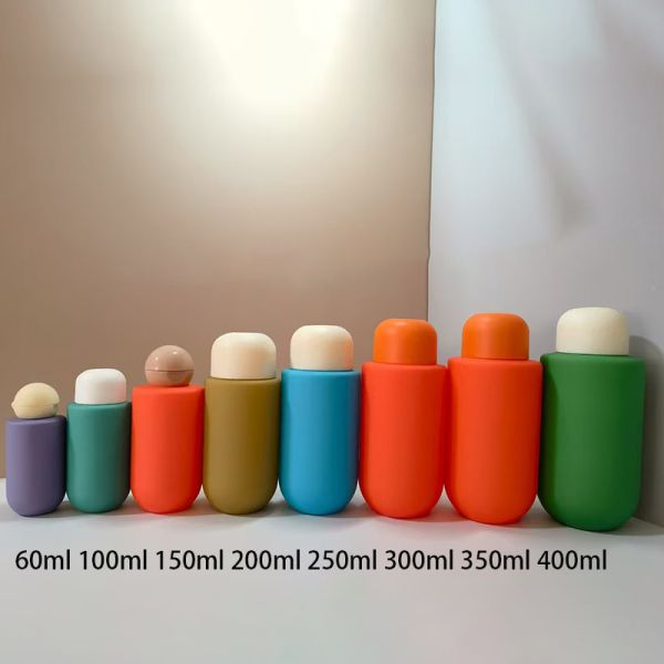 60ml to 300ml Recyclable Matt Surface HDPE Bottle with Disc Top Cap for Lotion and Cosmetic Packaging