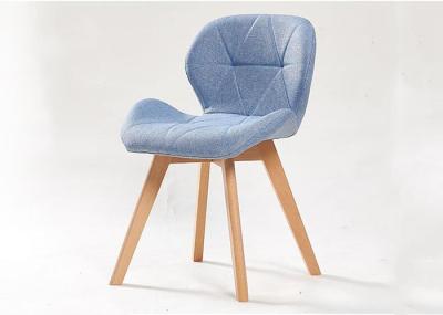 Minimalist Design Beech Dining Chair With Fabric Upholstered Solid Backrest