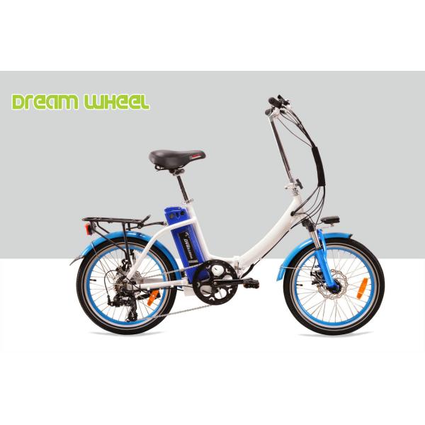 Blue Mens Women'S Electric Folding Bike , Citizen Folding Electric Bike 20