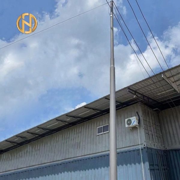 Customized Q355 Hot Dip Galvanized Swaged Steel Pole 6m 9m 12m Stepped Electrical Utility Pole for Street Lighting and Power Transmission
