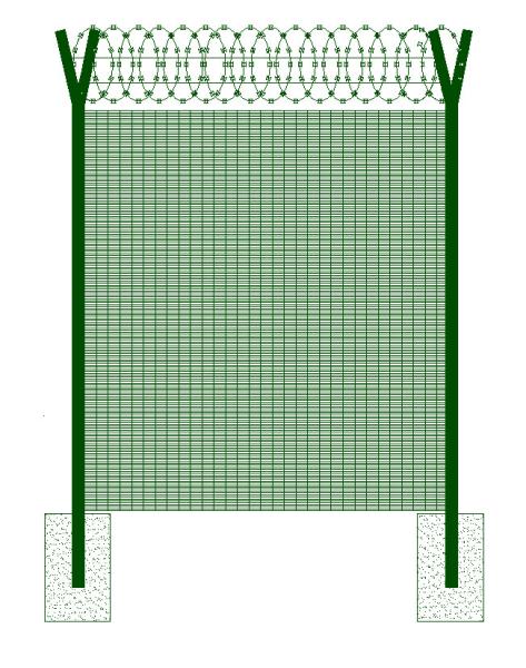 Anti Cut 358 Security Fence Green Powder Coated For University Facilities
