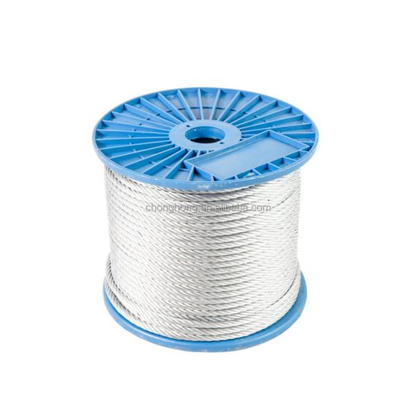 OEM galvanisé 6*12 6*7 6*19*6*37 câble en acier pour applications sèches ou graisseuses