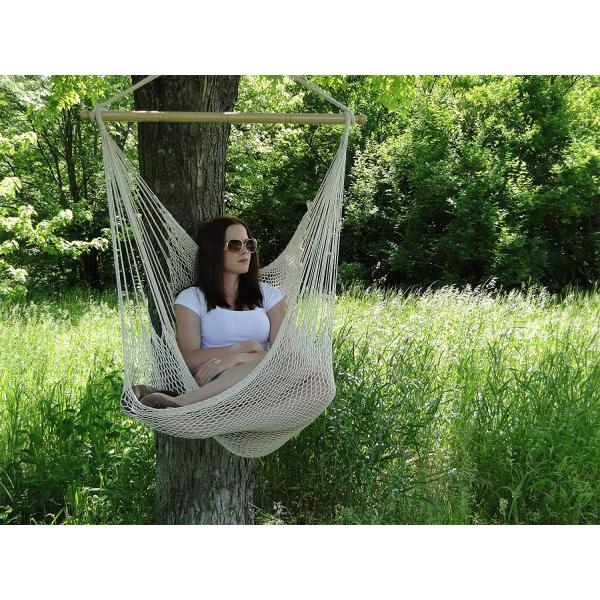 Внешний Внутренний Белый Шнуровой Гамаковый Стул с Подставкой