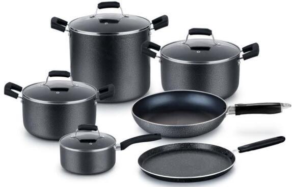 Kitchen Aluminum Cookware Set Non Stick PTFE and PFOA Free Oven Safe powder coating