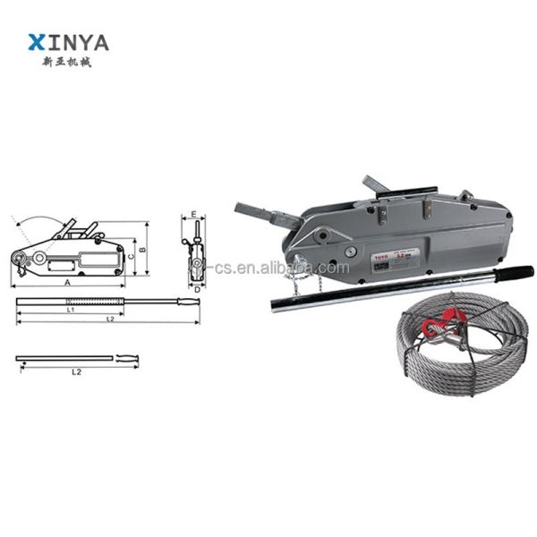 5.4 Ton Capacity Tirfor Hoist with 20 Meter Steel Wire Rope for Manual Cable Pulling