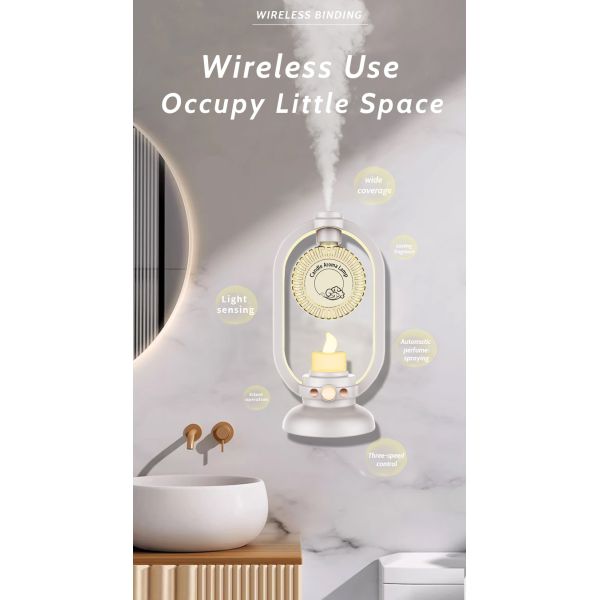 Household Ultrasonic Humidifier Essential Oil Diffuser Motion Sensor Candle Lamp Design