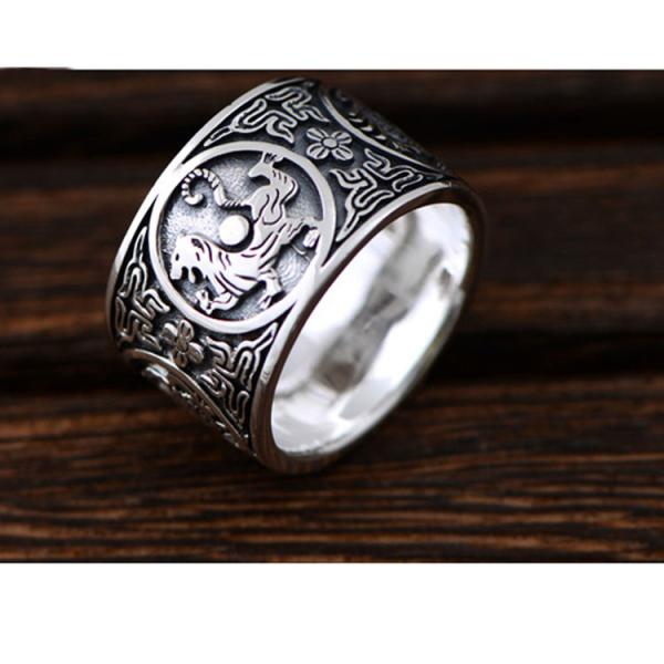 Men's Vintage Old Sterling Silver Band Ring (R121408)