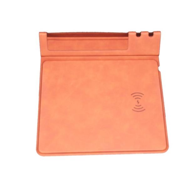 Wholesale Custom Logo High Quality Multifunitional Folding Magnetism Pu Leather Fast Wireless Charging Mouse Pad