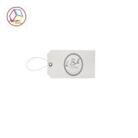 Logo enduit UV de papier blanc de luxe de carton avec de la ficelle qui respecte l'environnement