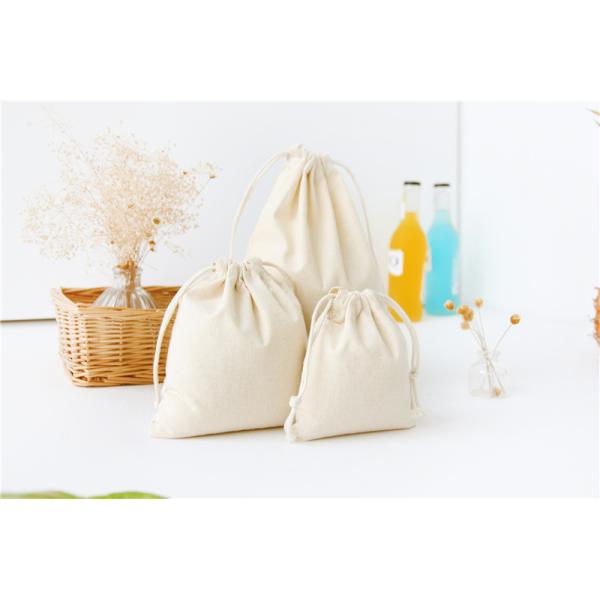 OEM/ODM Accepted Custom Logo Printed Cotton Linen Drawstring Bag for Eco Friendly Gift