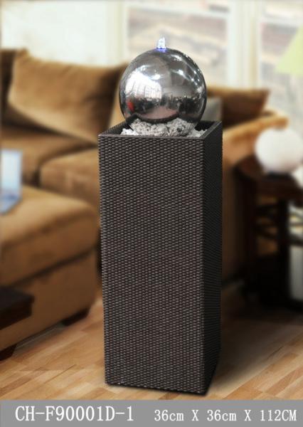 44 Inch Ornament  Stainless Steel Ball Water Feature
