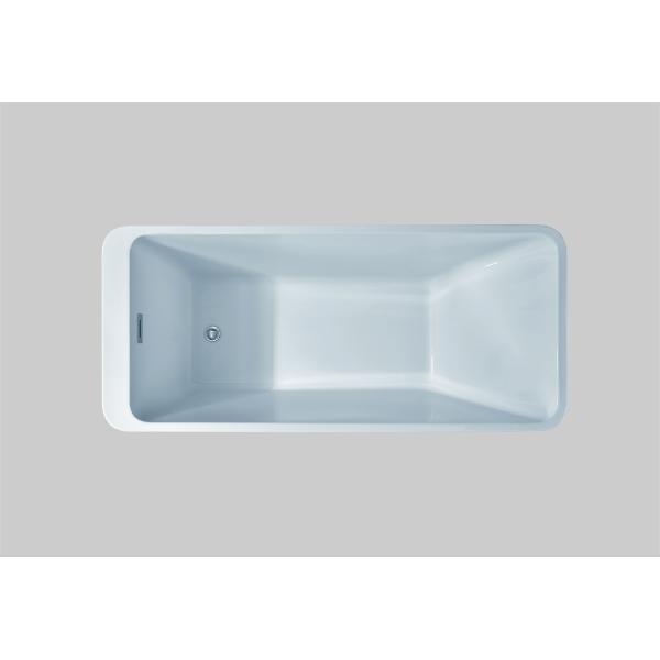 Contemporary White Acrylic Jetted Free Standing Tub Soaking Bathtub