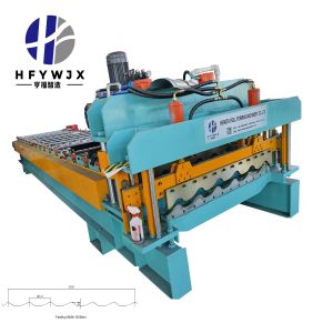 Hydraulic Cutting 1100 Glazed Tile Roll Forming Machine With 16 Stands And 11 KW Servo Motor