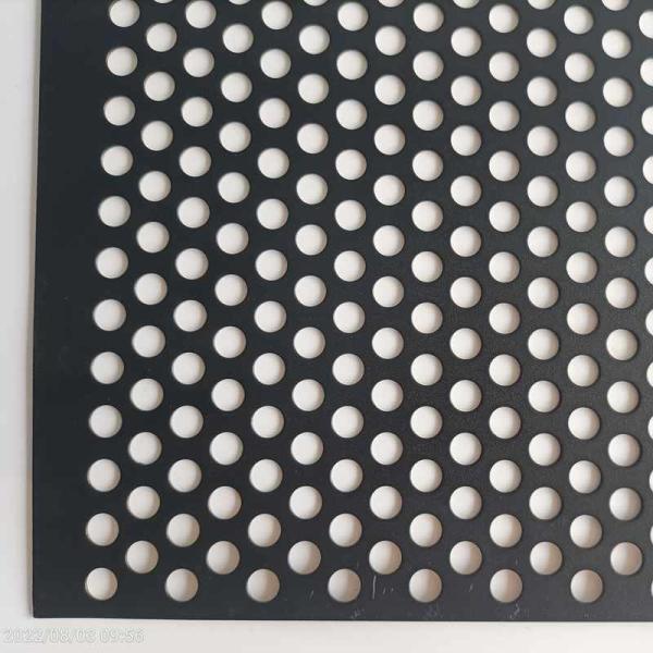 Customized Matt Black Powder Coated Perforated Wire Mesh Round Hole