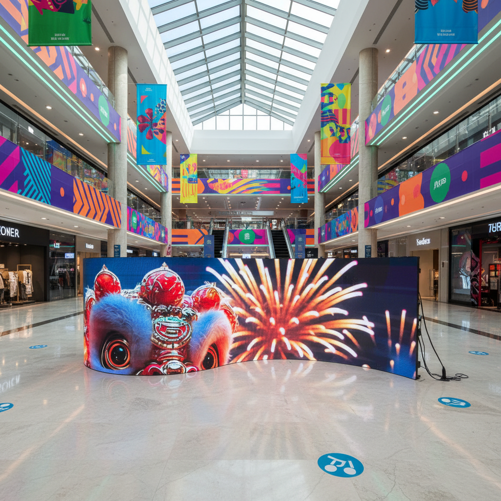 Used P2.6 Indoor Flexible LED Screen | High Res Curved Soft LED Display