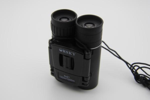 Dual Focus 8x21 Compact Folding Binoculars , Small Compact Travel Binoculars