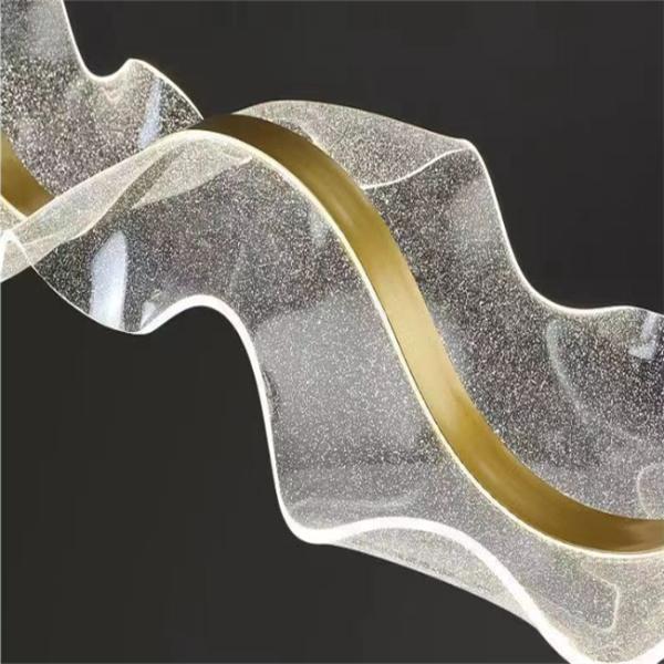 Интегрированный светодиодный ресторанный бар с светодиодным шелковым волновым украшением Fengshui искусство приёмный стол кассовая касса ленточная люстра