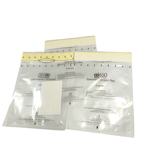 7-Slot Absorbent Specimen Bag - Leak-Resistant Sleeve For Secure Medical Sample Transportation & Organization