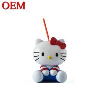 Fabrication personnage de dessin animé personnalisé chaton 3D PP Cola Cup OEM figurine en plastique / vinyle