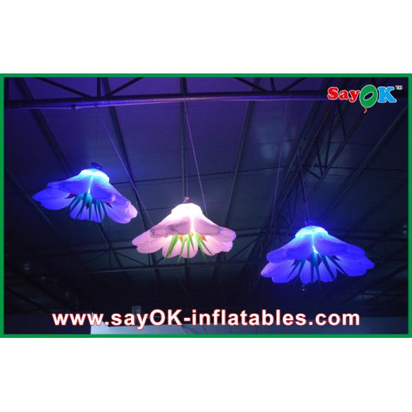 Purple / Green GIant Inflatable Lighting Decoration Led Inflatable Lighting Flower