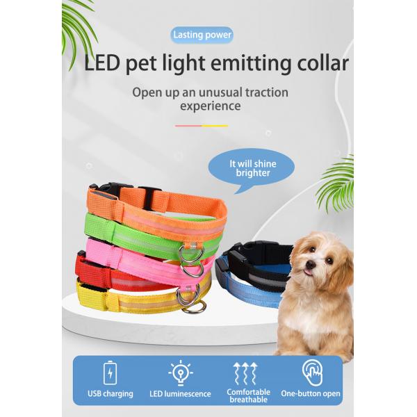 Collar para perros de Hundehalsband iluminado Recargable collar para mascotas de nylon XS XL LED