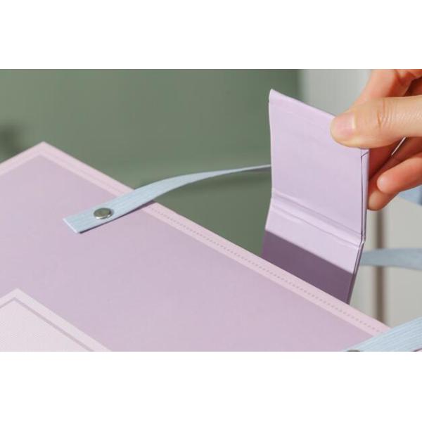 Slotted Cardboard Gift Packaging Boxes With Handle Lilac Purple Sky Blue Magnetic Closure