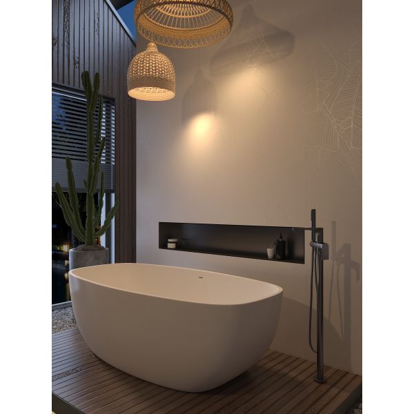 Modern TV Wall Slab Artistic Custom Stone Slab With White Banana Leaf