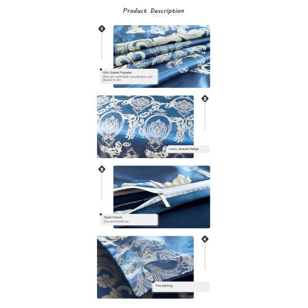 Oeko-tex Certified Europe Style Jacquard Satin Silk Comforter Sets for Hotel Bedding