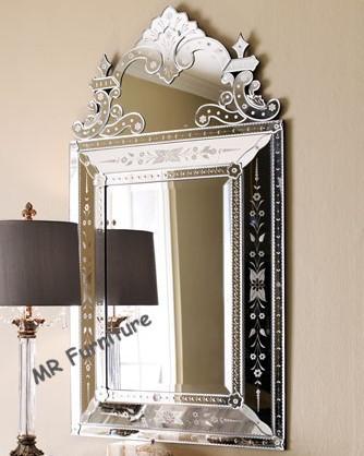 Fashionable Venetian Wall Mirror Decor 70 * 115cm Size Silver Color