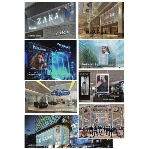 Full Color Super Slim Bright Flexible Led Display Panel Curtain Glass P2.6-7.82mm