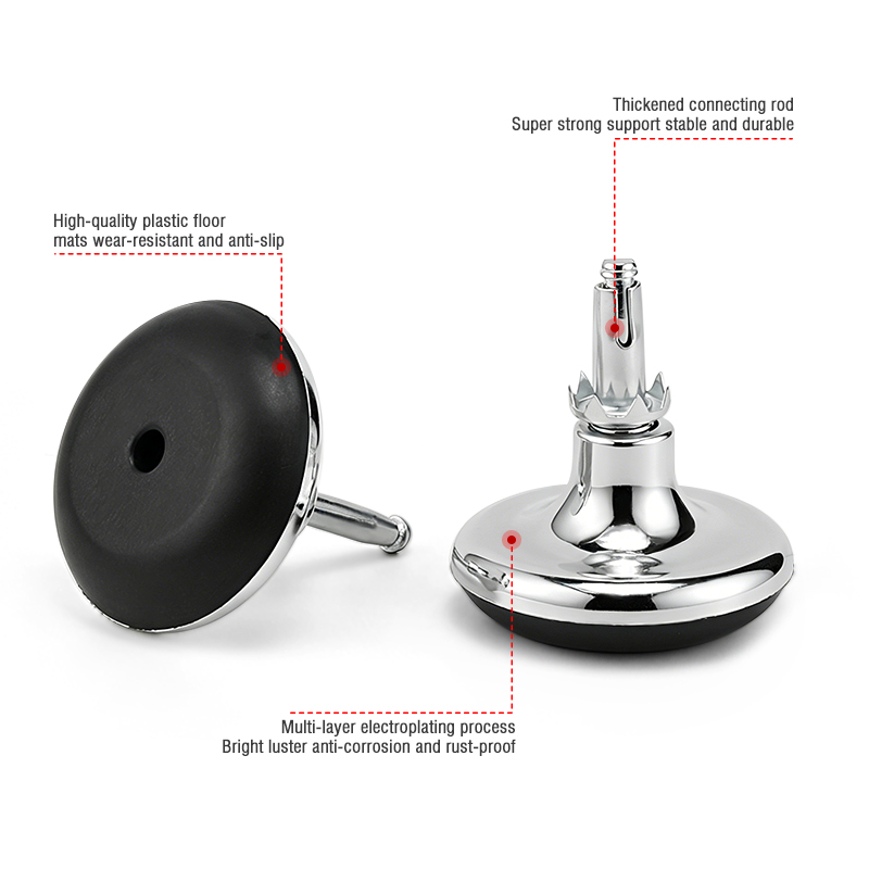 Black Plastic Plug-in Carpet Casters Sofa Support Legs Bed Feet Pads Heavy-Duty Base Brackets Furniture Hardware Accessories