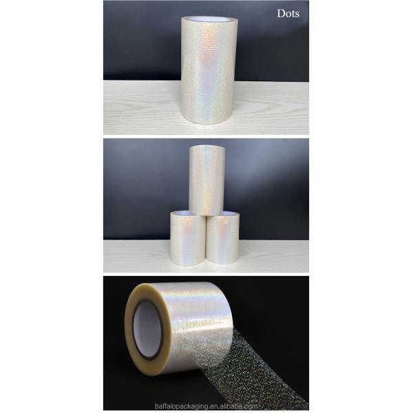 28 Microns Glitter BOPP Holograph Fluorographic Hot Lamination Film Glossy Roll