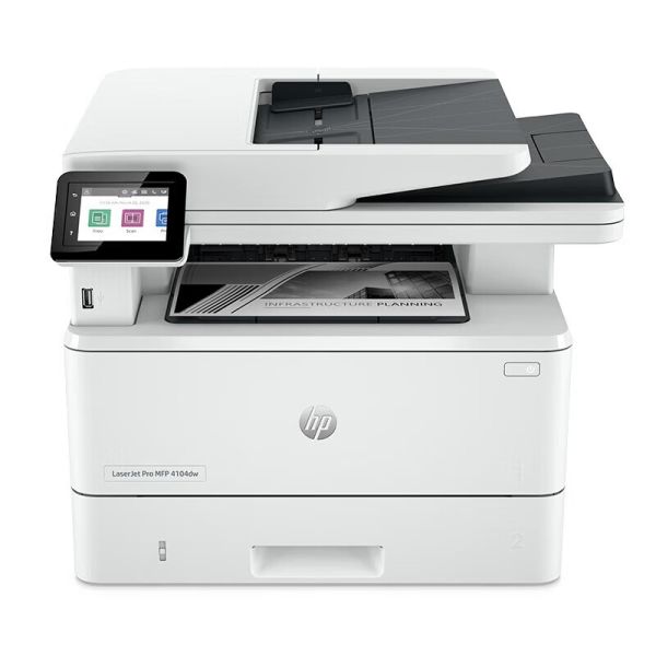 H P 4104dw Black White Laser Printer Dual-Sided Printing Wireless Copying Scanning USB Interface 600x600 Resolution 1-Year Stock