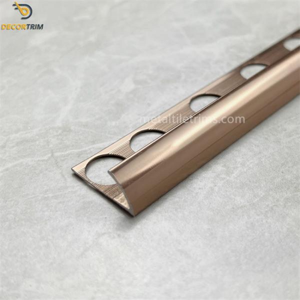 8mm 10mm 12mm Metal Tile Edge Trim Aluminum Curved Outside Corner