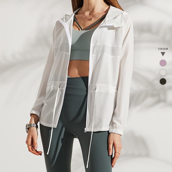 Autumn Thin Women Athletic Hoodie Zipper Jacket Breathable for Running