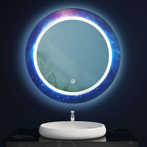 12V Wall Mounted Bathroom Mirror 3200K Round Illuminated Bathroom Mirror Anti Fog