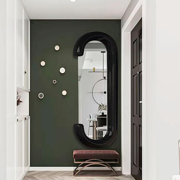 White Decorative Full Length Floor Led Mirror for Bathroom Decoration in Living Room