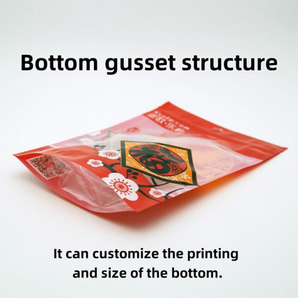 Custom Festive Food Gifts Bags Stand Up Bags With Transparent Windows For Snacks Packaging Bulk Orders Discounts.