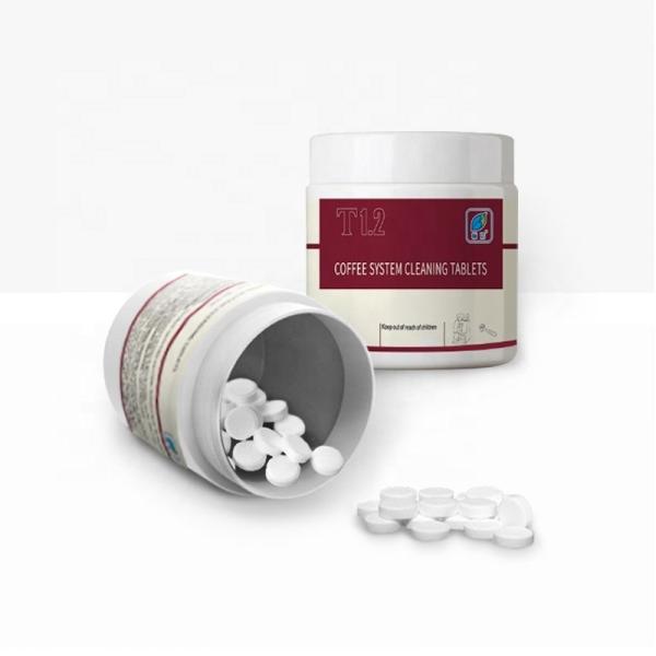 Solid Detergent Tablets for Automatic Coffee Machine Cleaning 100 Tablets per Bottle