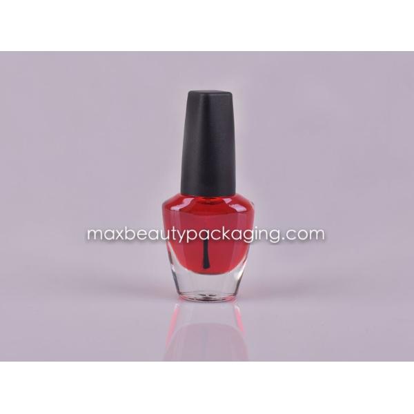 matte black nail polish cap 12ml nail polish bottle flat brush plastic cosmetic nail polish packaging