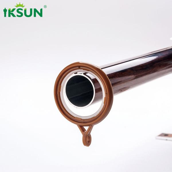 Wooden Grain Metal Pipe Curtain Rod , Aluminium Curtain Pole 6063 Material