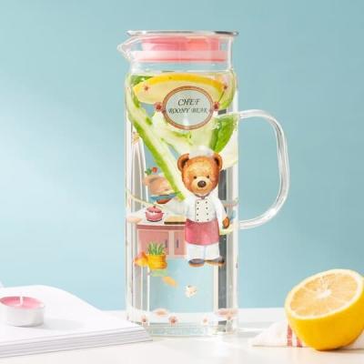 48 Oz Borosilicate Glass Water Pitcher With Spout Mouth Blown Heat Resistant