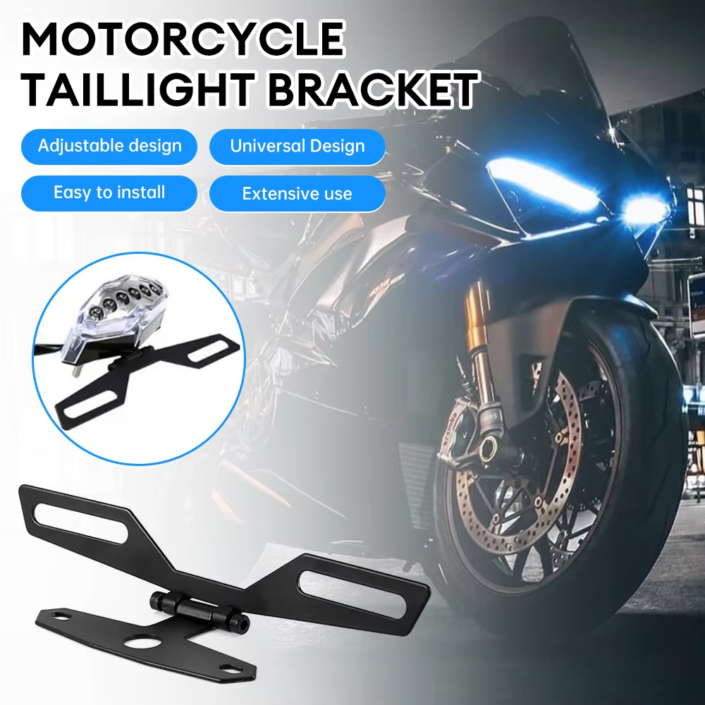 Motorcycle License Plate Frame Label Plate License Plate Bracket Light Tail Bracket for Off-road ATV Bicycle Motorcycle