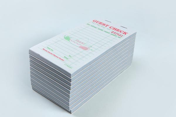 CT-803SP English Restaurant Paper Guest Check Black Ink 2 Column Check for Cafe and Diner
