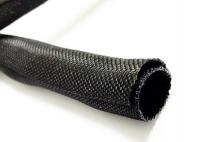 Luva rachada trançada do tear do poliéster, auto flexível do cabo que envolve o costume Sleeving