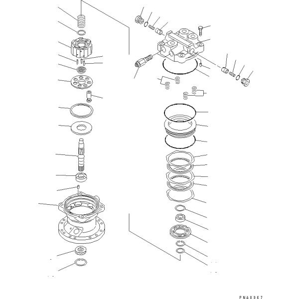PC60-7 PC75UU 708-7T-00250 708-7T-00360 Motor giratório hidráulico